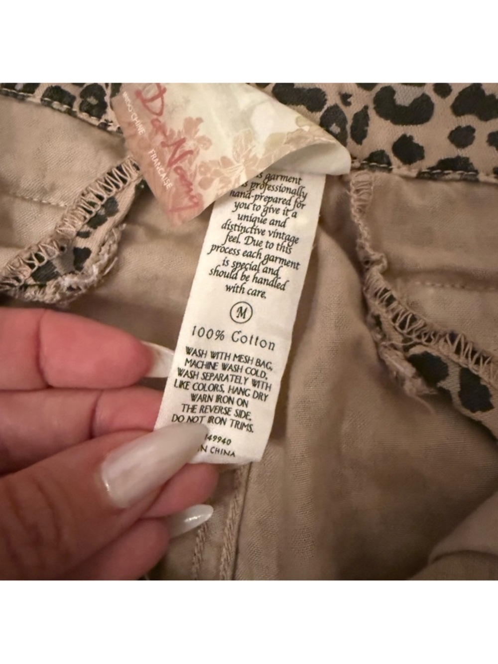 Da-Nang Leopard Print Cargo Pants in Beige and Black - Picture 5 of 10